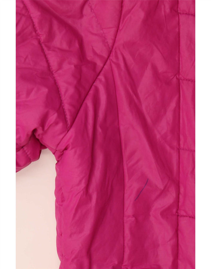 Jaqueta acolchoada com capuz e capuz feminino Kappa UK 10 poliéster rosa pequeno
