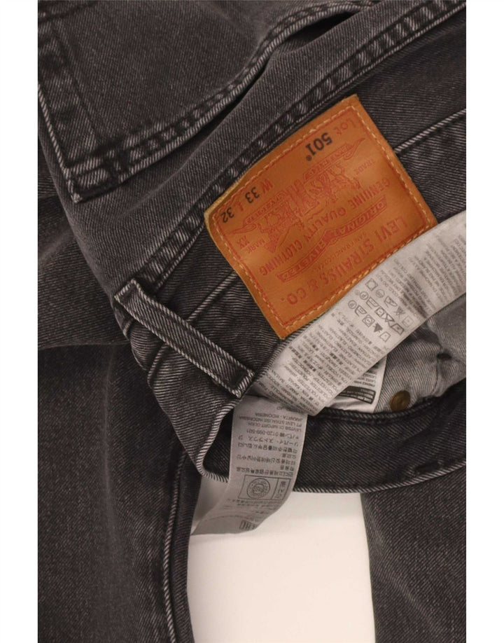 Calça jeans masculina Levi's 501 Straight W33 L32 cinza algodão