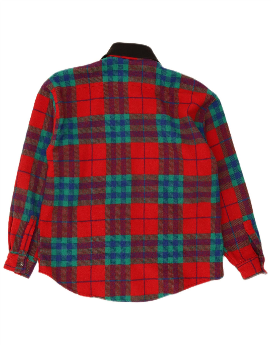 Camisa masculina de flanela Tipo'S pequena vermelha xadrez de lã