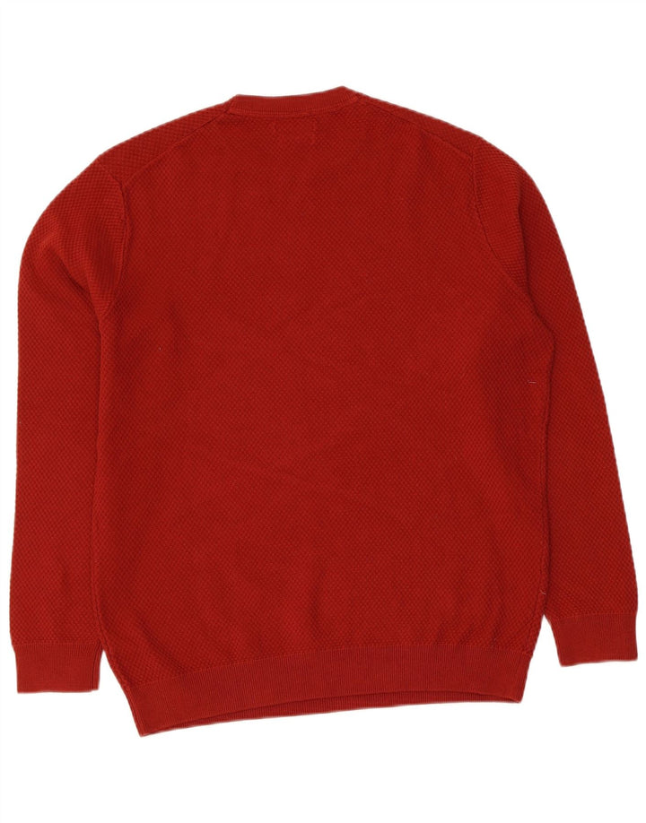 Suéter masculino Massimo Dutti com gola redonda, algodão médio vinho