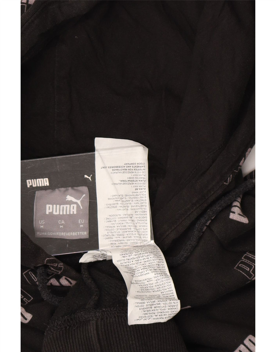 PUMA Mens Graphic Hoodie Jumper Médio Algodão Preto