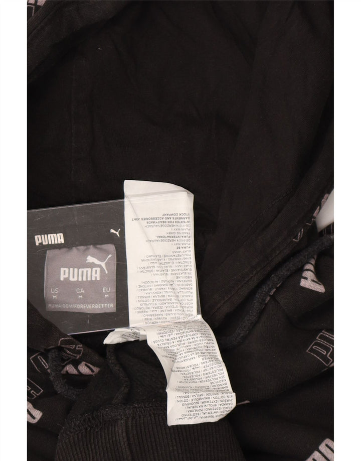 PUMA Mens Graphic Hoodie Jumper Médio Algodão Preto