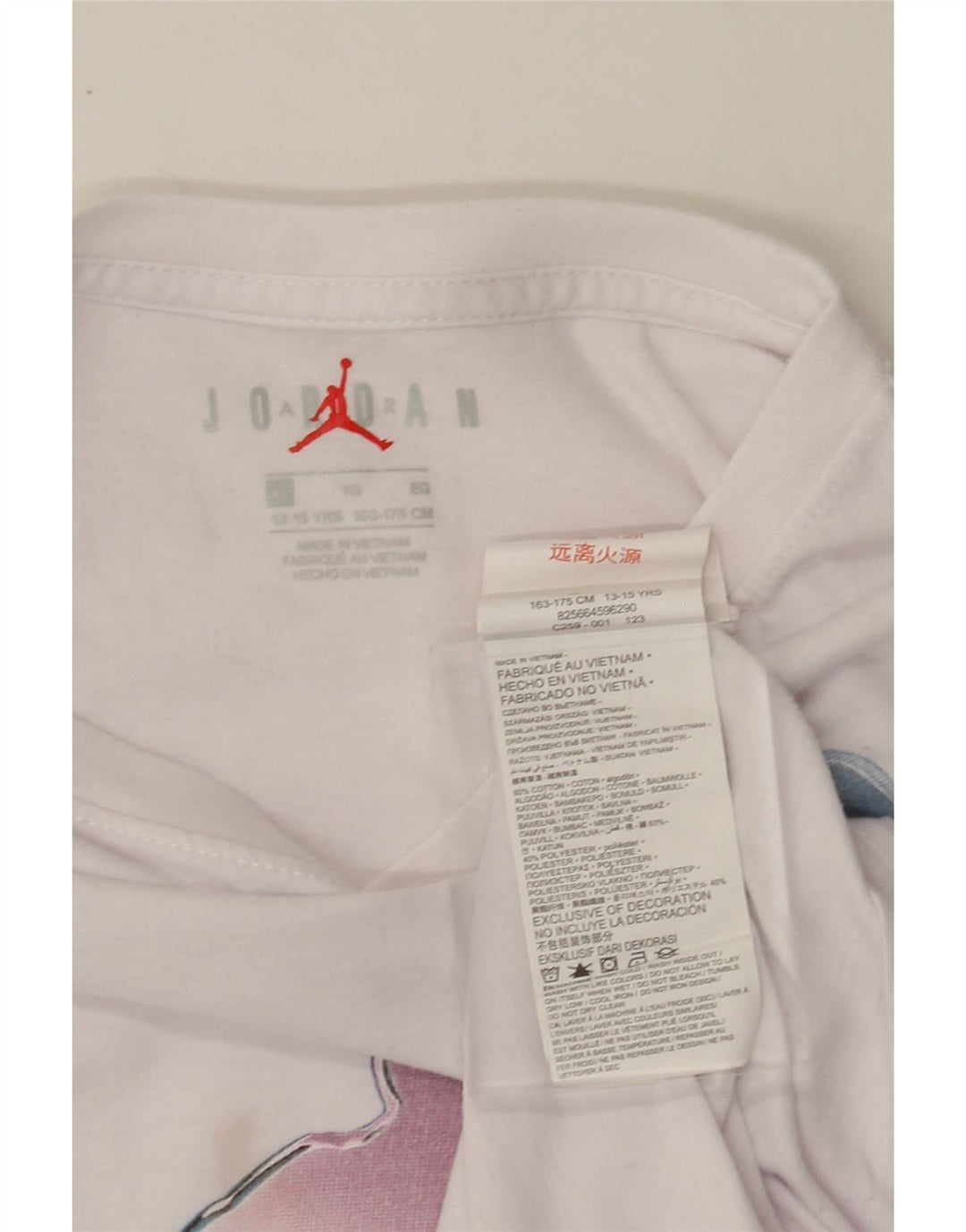 JORDAN Boys Graphic T-Shirt Top 13-14 Years XL  White Cotton Vintage Jordan and Second-Hand Jordan from Messina Hembry 