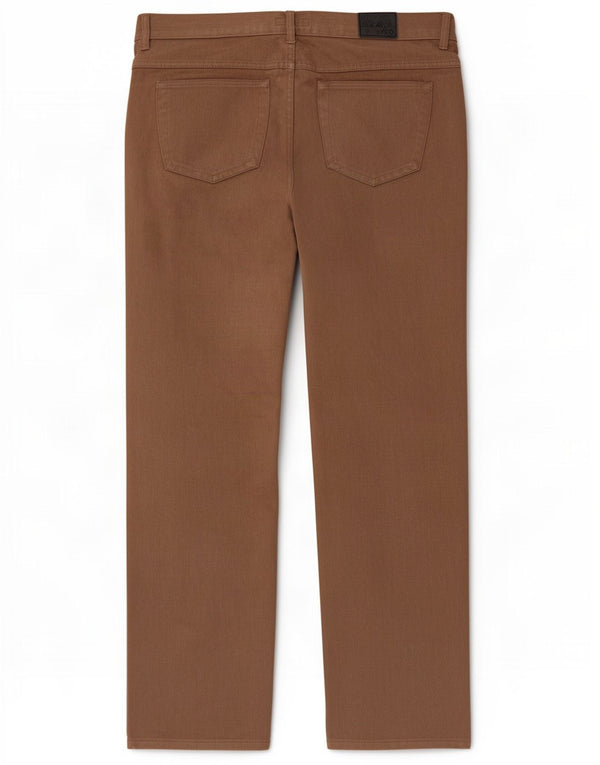 Calça masculina reta casual Marks & Spencer W40 L31 algodão marrom
