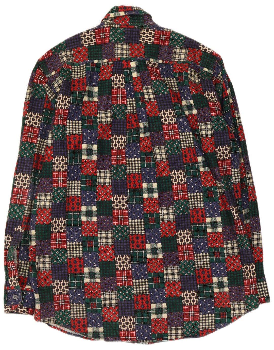 Camisa masculina de flanela Azzurra tamanho 15 3/4 40 patchwork multicolorido médio