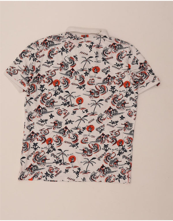 Camisa polo havaiana masculina Superdry XL algodão branco