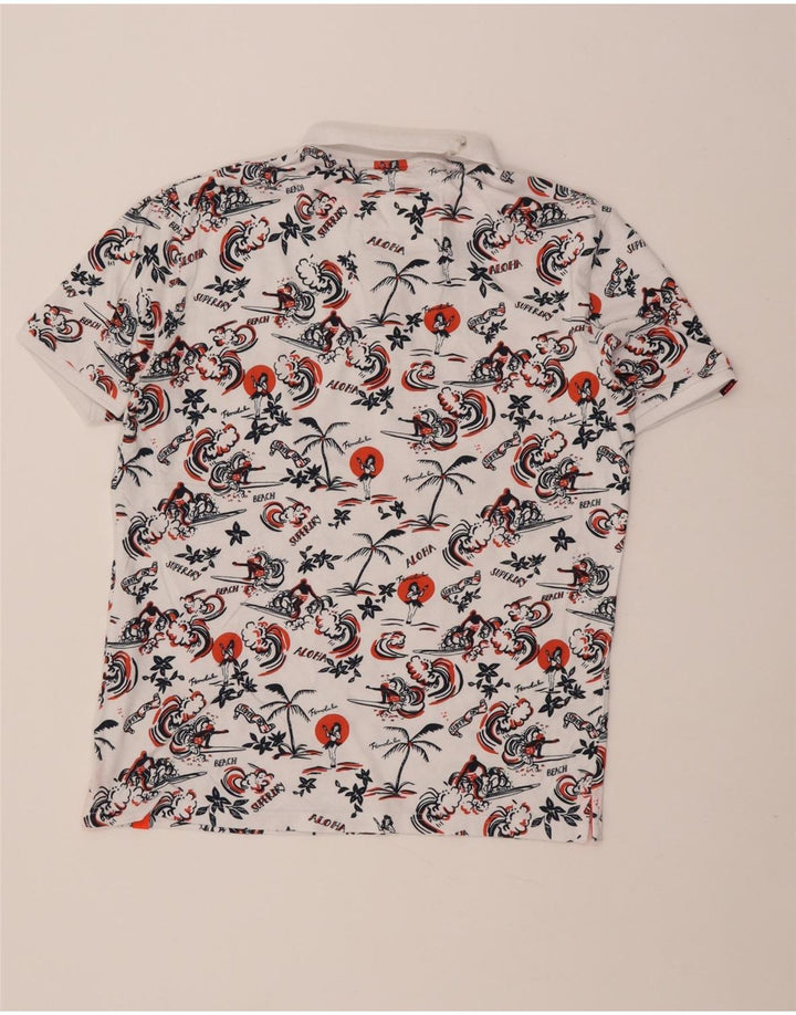 Camisa polo havaiana masculina Superdry XL algodão branco