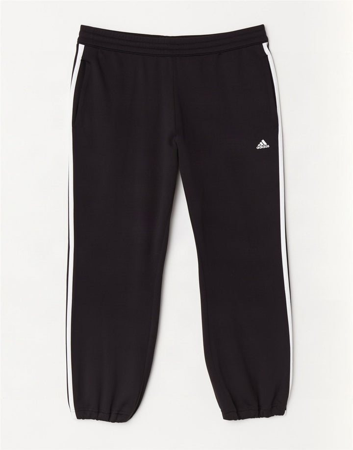 Calça de treino feminina Adidas Joggers UK 14 grande poliéster preto