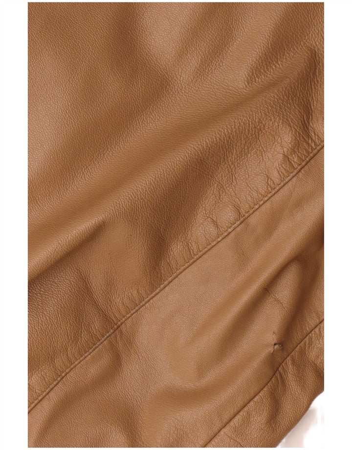 Jaqueta de couro masculina vintage IT 54 XL couro bege Colourblock