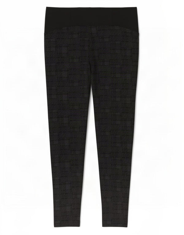Calça casual feminina Marks & Spencer UK 16 grande W34 L27 preta geométrica