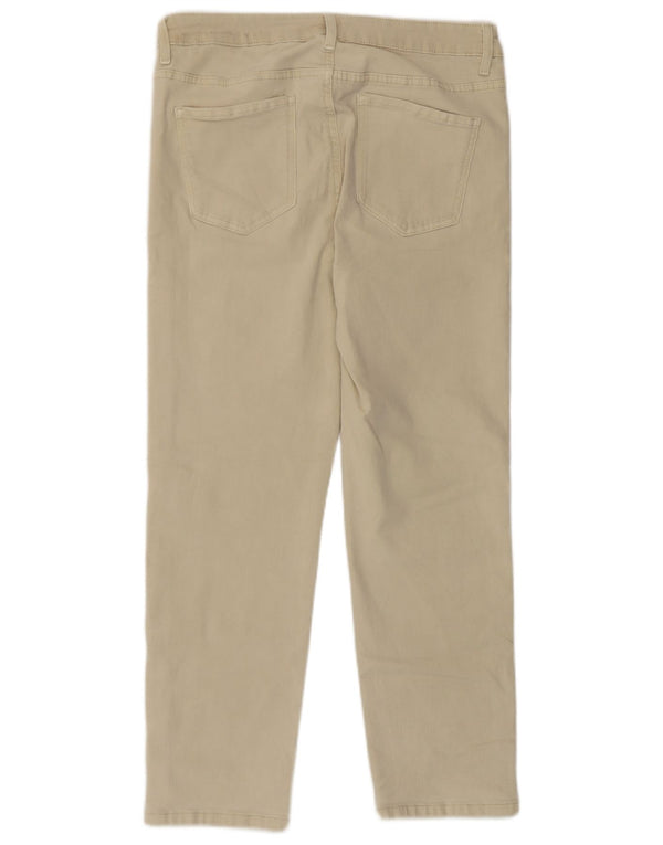 Calça feminina Marks & Spencer Slim Cropped Reino Unido 14 Grande W30 L24 Bege