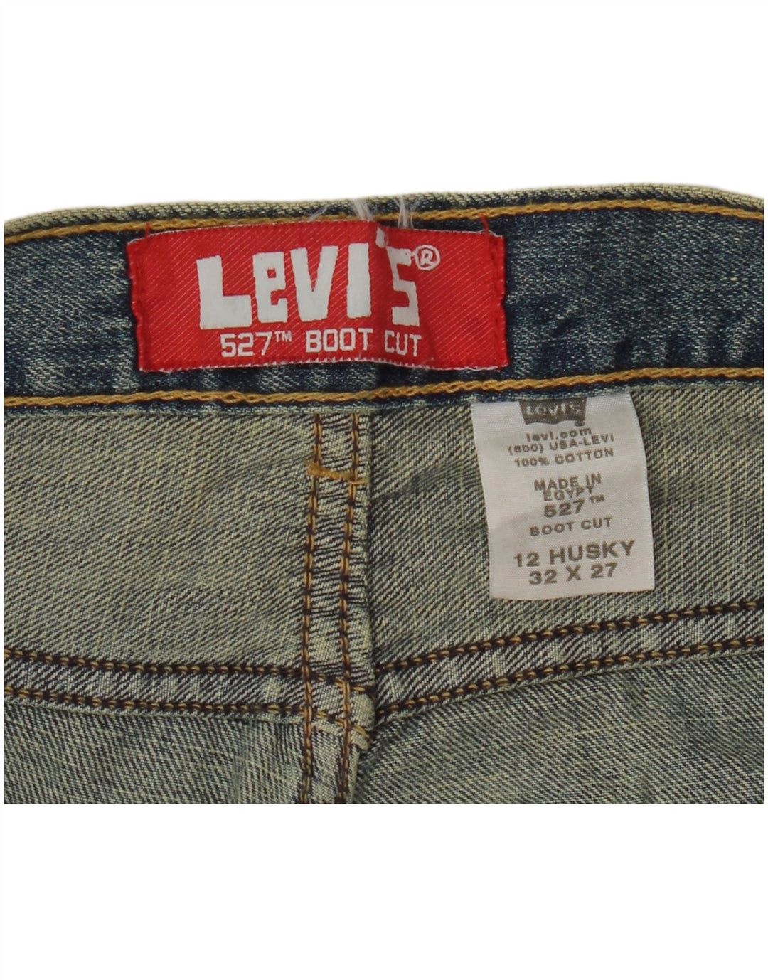 LEVI'S Boys Husky Bootcut Jeans 11-12 Anos W32 L27 Azul Algodão