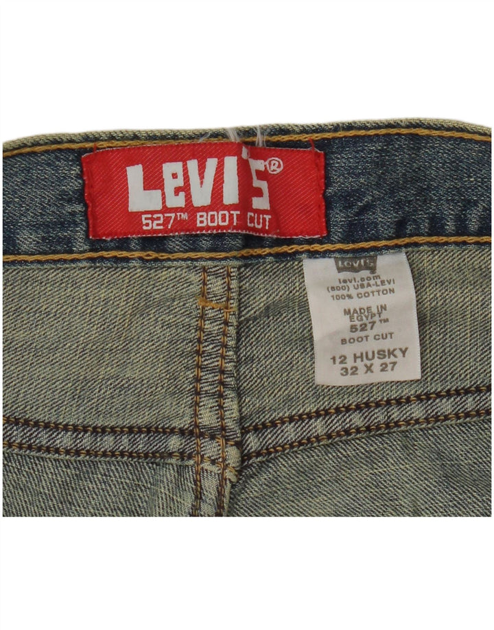 LEVI'S Boys Husky Bootcut Jeans 11-12 Anos W32 L27 Azul Algodão
