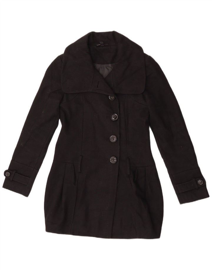 Sobretudo feminino Topshop UK 8 pequeno lã preta