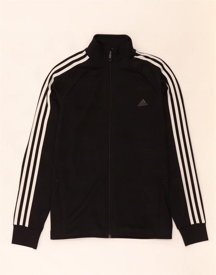 Adidas Womens Climalite Tracksuit Top Jacket UK 12/14 Médio Preto