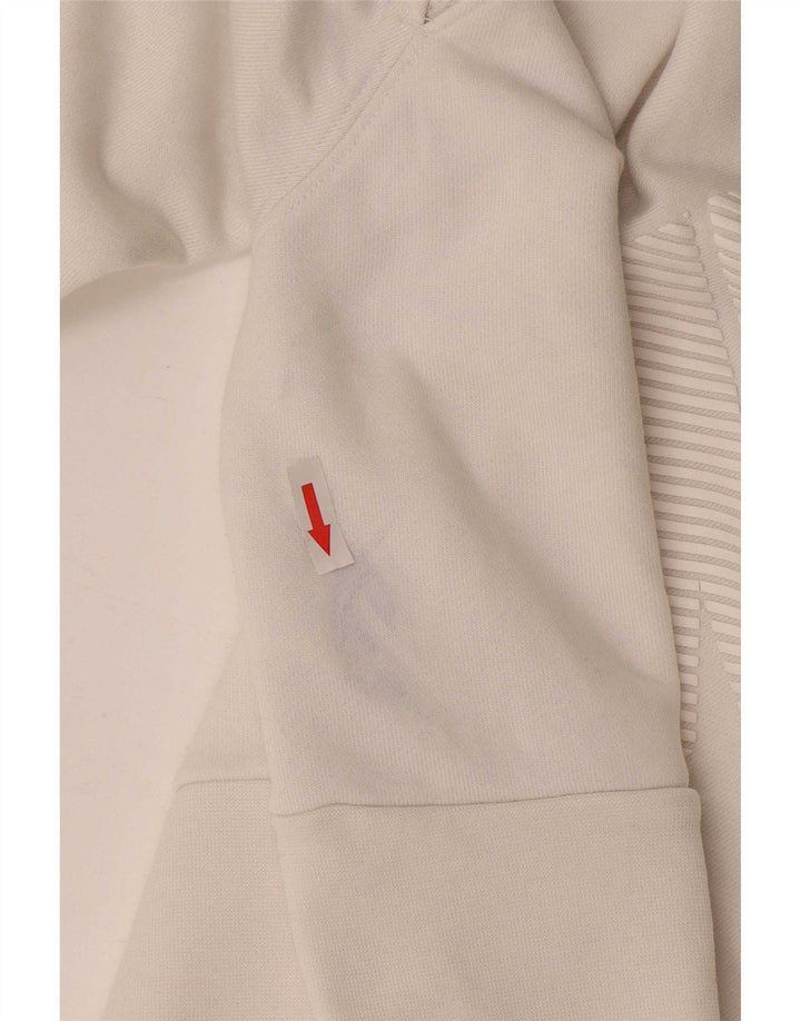 Nike Womens Crop Sweatshirt Jumper UK 14 Médio Branco Poliéster