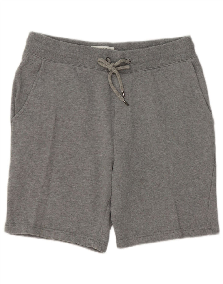 Shorts esportivos masculinos Marks & Spencer Regular Fit algodão cinza médio