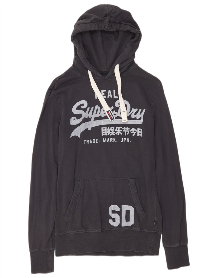 Superdry Mens Graphic Hoodie Jumper Médio Algodão Preto