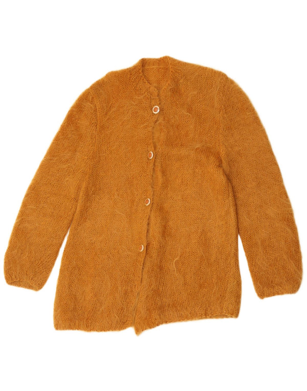 Suéter Cardigan Feminino Vintage Reino Unido 16 Grande Marrom