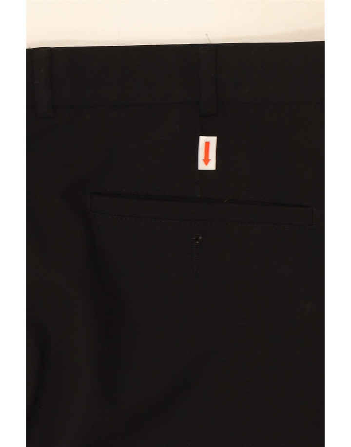Calça masculina de terno reto Marks & Spencer W36 L29 poliéster preto