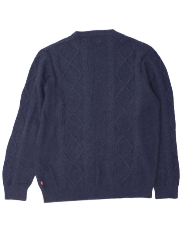 Suéter masculino Levi's com gola redonda XL algodão azul marinho