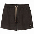 Shorts de natação masculinos vintage poliéster preto médio