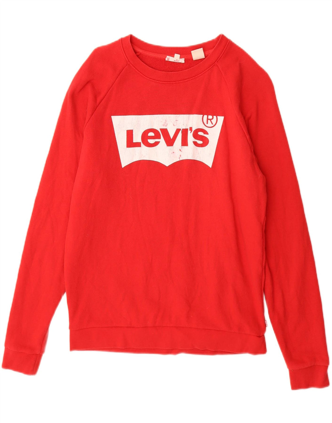 Moletom feminino Levi's com estampa oversized, Reino Unido 6 XS, algodão vermelho