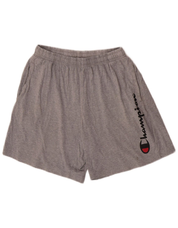 Shorts esportivos Champion masculino gráfico regular pequeno algodão cinza