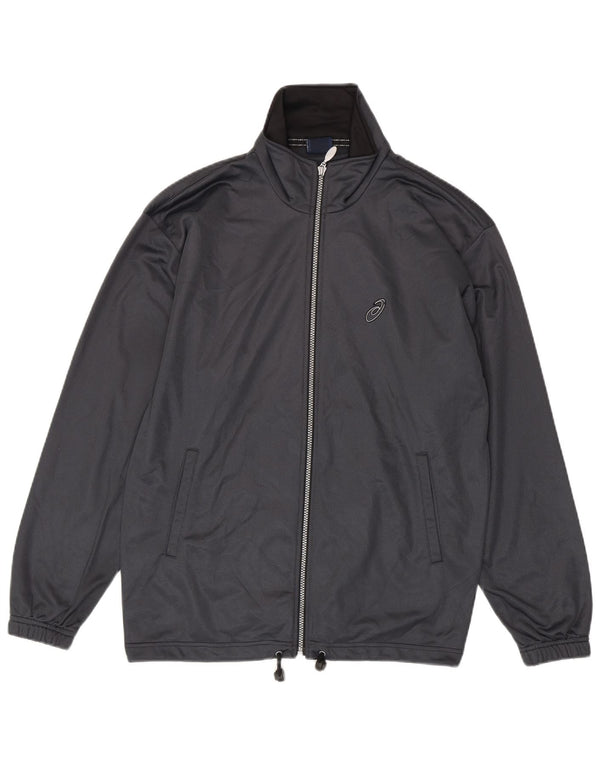 ASICS Mens Tracksuit Top Jacket Cinza Médio