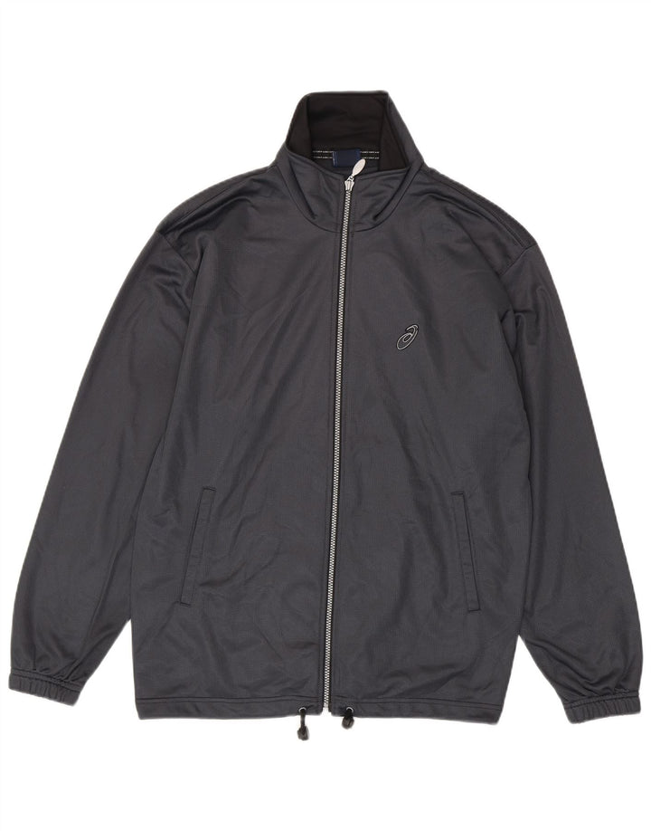ASICS Mens Tracksuit Top Jacket Cinza Médio
