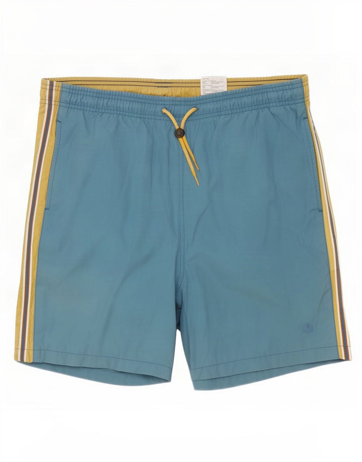 Shorts de natação masculino Timberland pequeno azul Colourblock poliéster