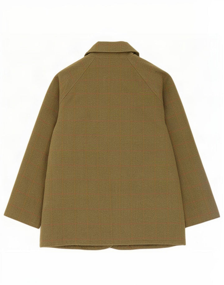 Jaqueta corta-vento masculina Rydale UK 36 pequena lã xadrez cáqui