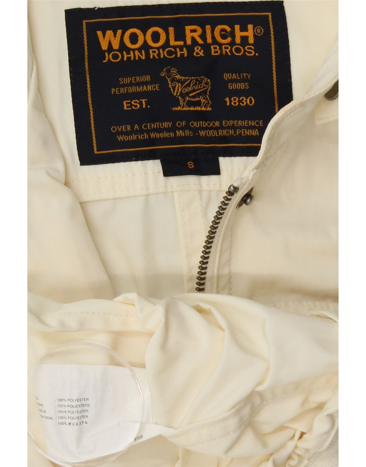 Jaqueta utilitária feminina WOOLRICH UK 10 pequena poliéster branco