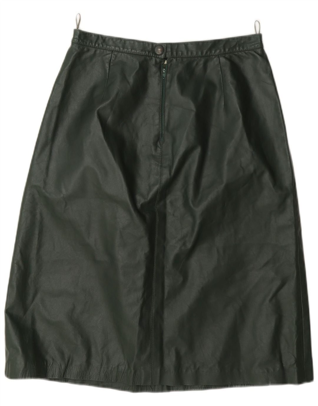 Saia feminina vintage de couro médio W28 verde