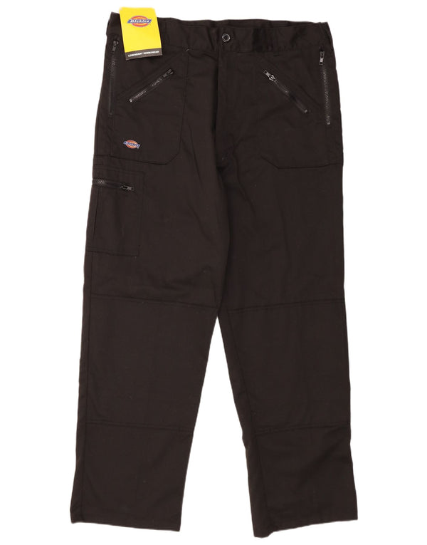 Calças cargo retas masculinas Dickies W40 L30 poliéster preto