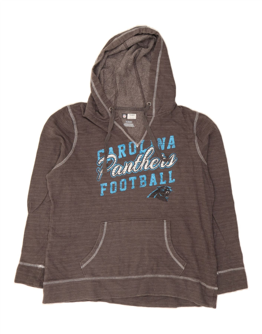 NFL Womens Graphic Hoodie Jumper UK 18 XL Grey Cotton Vintage NFL and Second-Hand NFL from Messina Hembry 