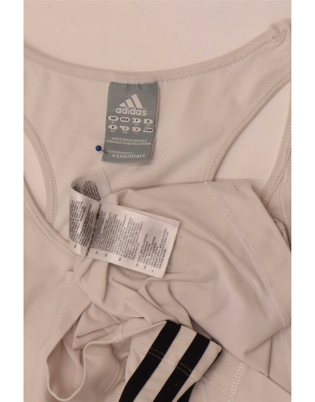 Adidas Womens Climalite Vest Top UK 8 Pequeno Poliéster Branco