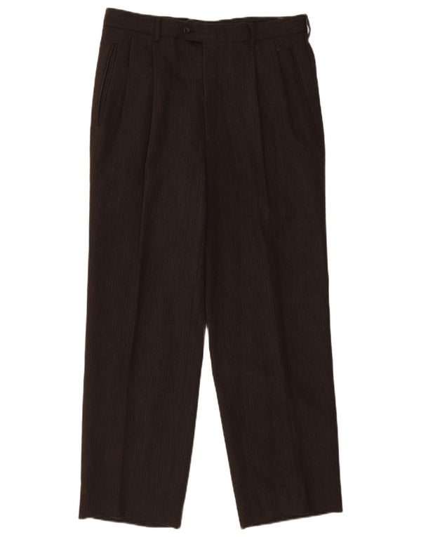 Calça de terno masculina vintage IT 50 grande W32 L28 marrom