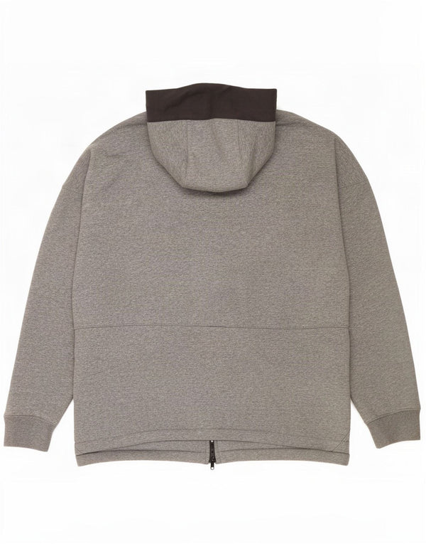 Suéter Nike masculino com capuz e zíper XL cinza colorblock algodão