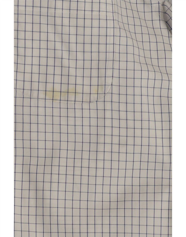 Camisa masculina de ajuste tradicional Brooks Brothers tamanho 15 1/2 xadrez branco médio