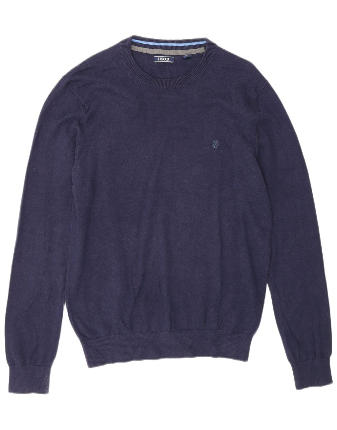 Suéter masculino Izod com gola redonda e algodão azul marinho médio