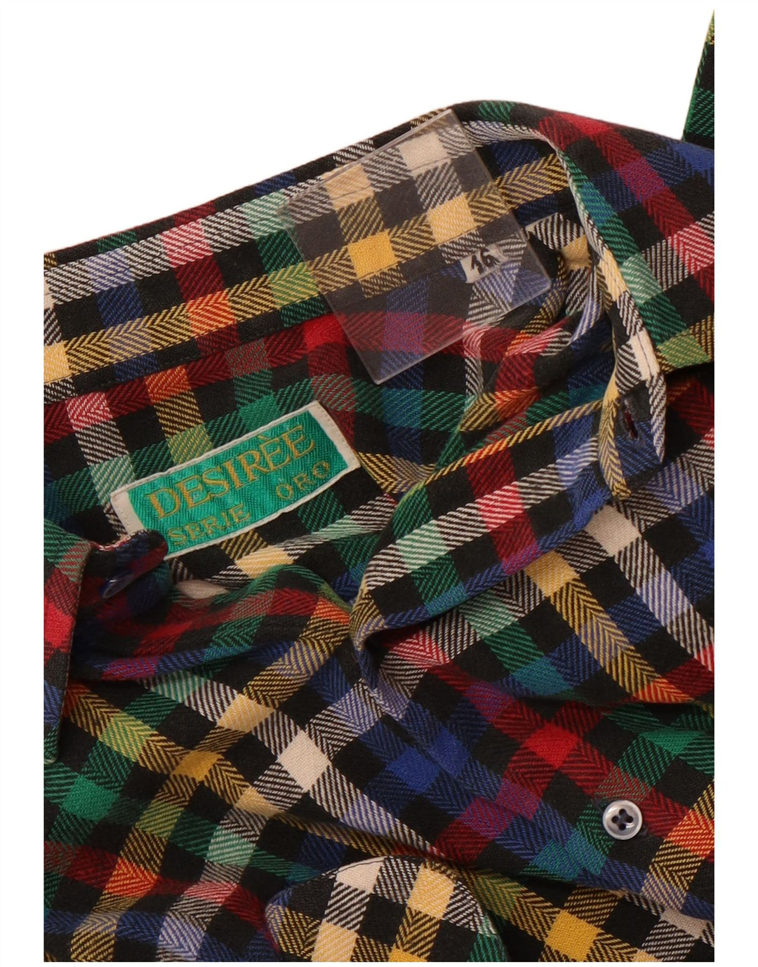 Camisa masculina de flanela Desiree tamanho 16 grande xadrez multicolorida