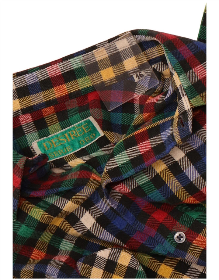 Camisa masculina de flanela Desiree tamanho 16 grande xadrez multicolorida