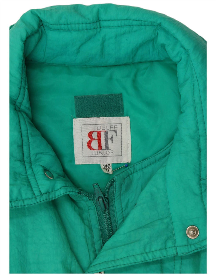Belfe Girls Jaqueta de esqui gráfica superdimensionada 10-11 anos verde poliamida anos 80