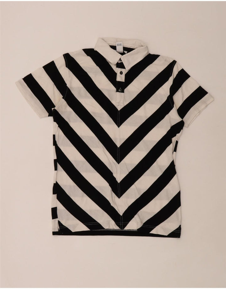 Camisa polo masculina Gant de algodão listrado branco médio