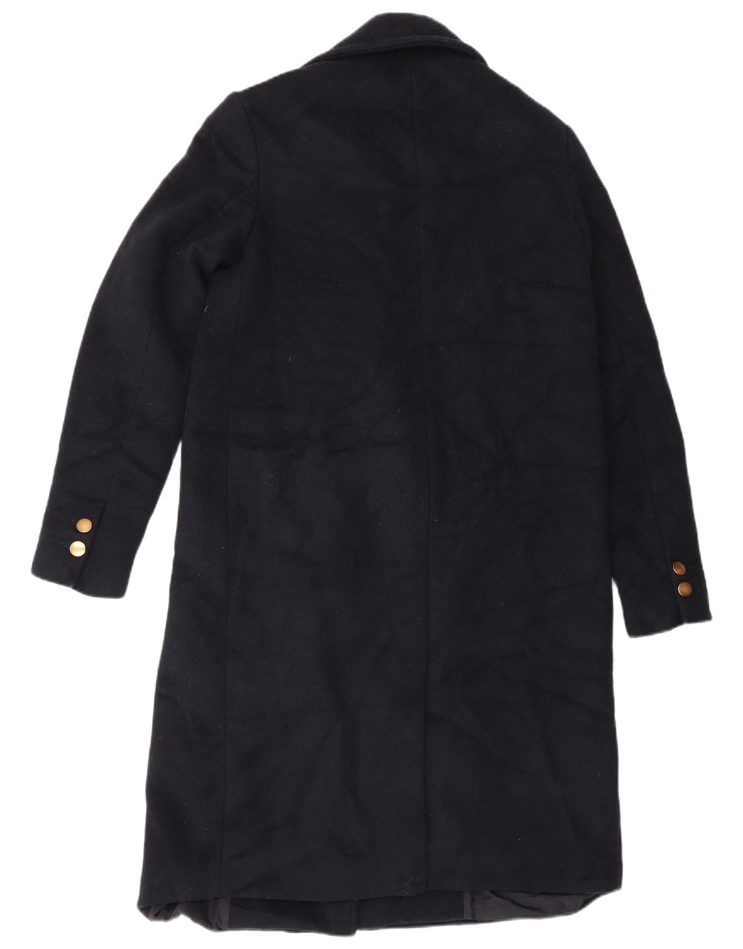 Casaco feminino Zara Double Breasted Reino Unido 14 Médio Azul Marinho