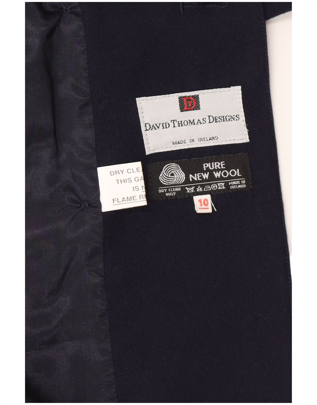 Jaqueta blazer feminina vintage com peito duplo Reino Unido 10 pequena azul marinho