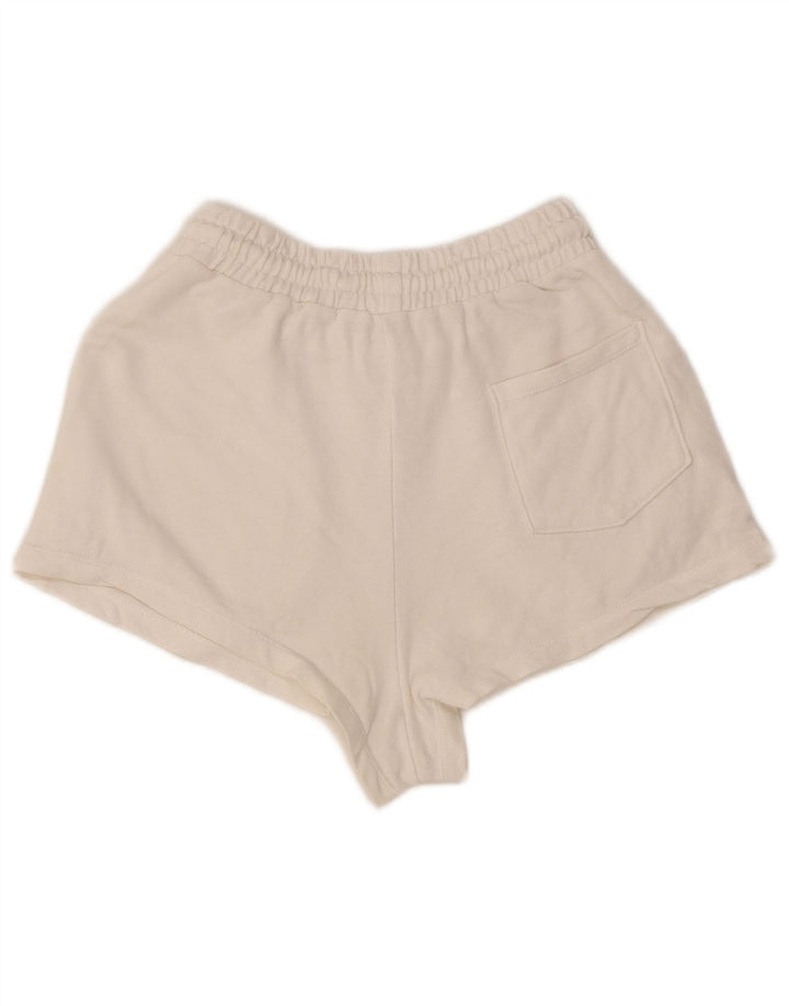 Zara Womens Regular Hot Pants UK 8 Pequeno Algodão Branco