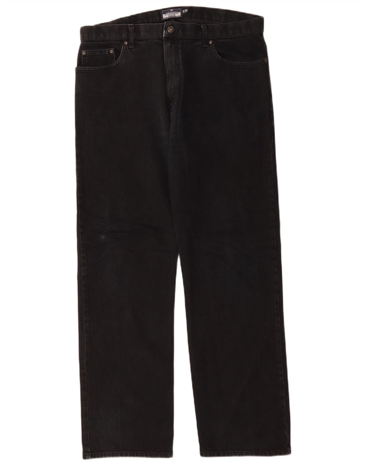 Calça jeans reta masculina Marks & Spencer Blue Harbor W36 L31 algodão preto