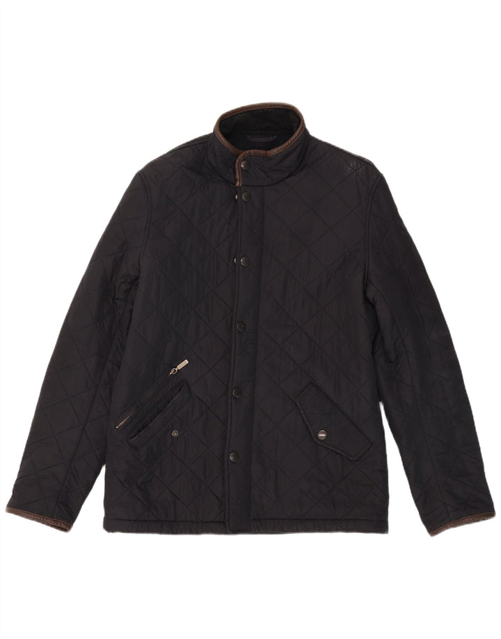 Jaqueta acolchoada masculina Barbour UK 36 pequena azul marinho